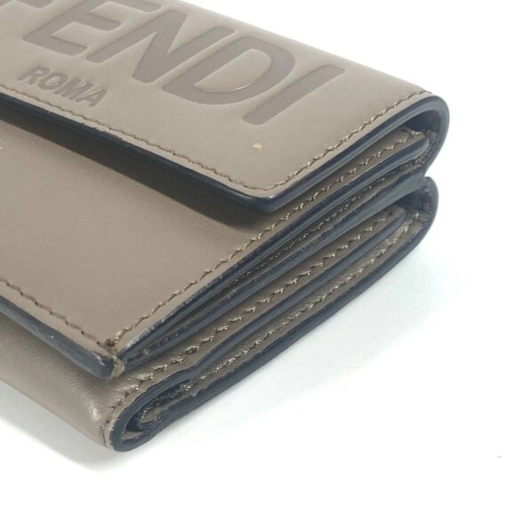 FENDI 8M0395 logo Compact wallet Trifold wallet Leather BrownBased - Picture 6 of 11